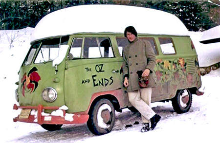 1960's Photo of Ozzie Ahlers with VW Tour Bus
