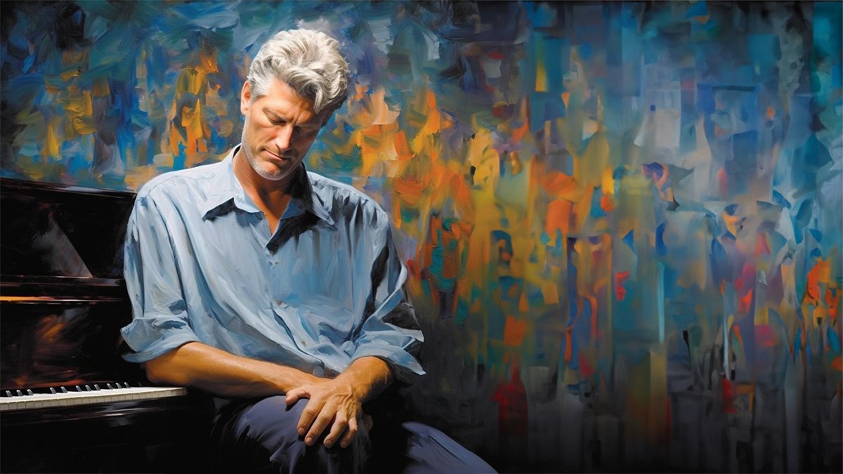 Ozzie Ahlers at the piano